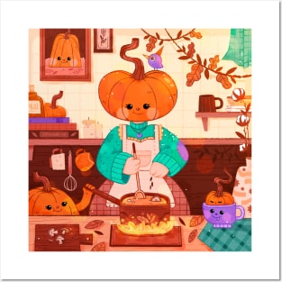 Cozy Fall Kitchen Posters and Art